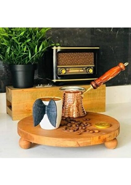 Ahsap Sunumluk Top Ayaklı Sunum Tahtası Huş Rengi