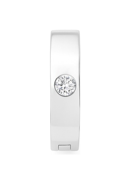 Beyaz Altın Iki Taraflı Erkek Halka Küpe