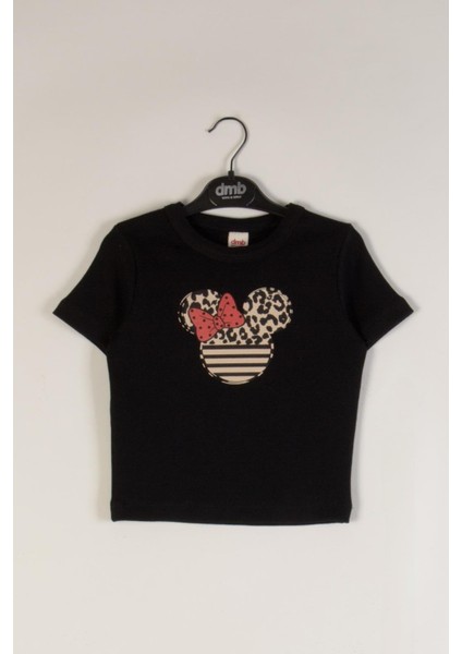 Mikili Leoparlı Kız Badi - Siyah