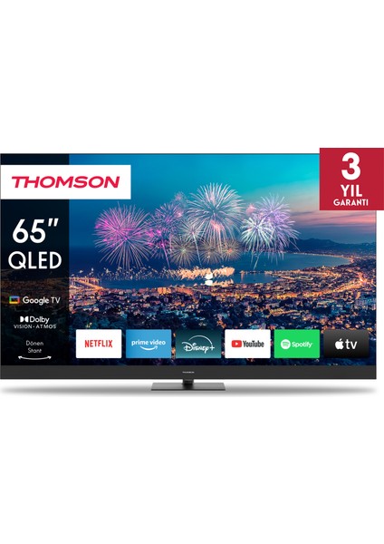 65QG6C14 65" 164 Ekran Uydu Alıcılı 4K Ultra HD Google Smart QLED Plus TV
