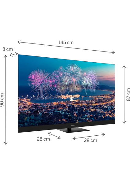 65QG6C14 65" 164 Ekran Uydu Alıcılı 4K Ultra HD Google Smart QLED Plus TV fiyatları