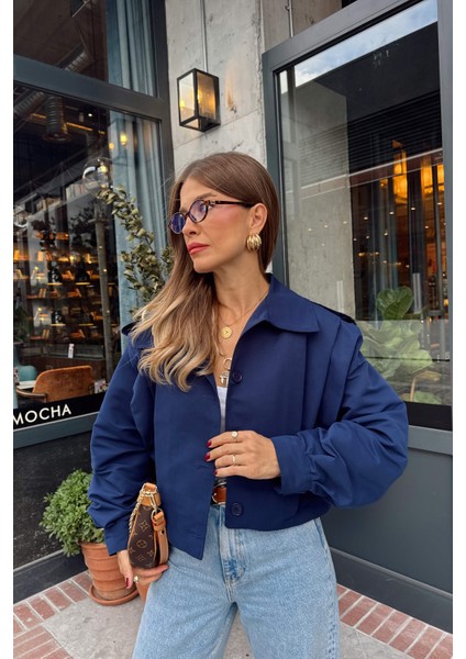 Lacivert Pile Detaylı Astarlı Ceket fiyatları