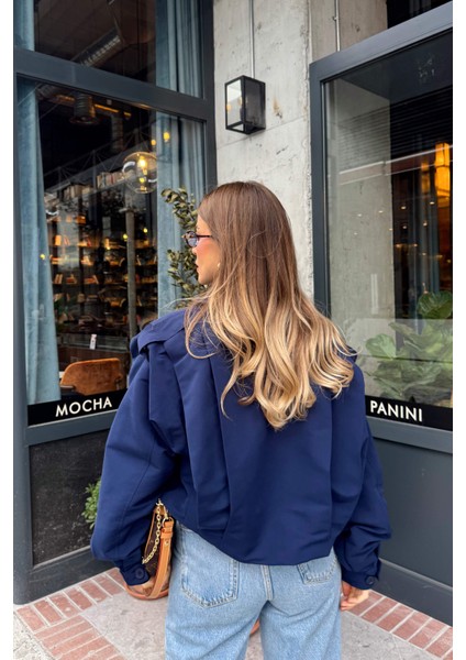 Lacivert Pile Detaylı Astarlı Ceket indirimleri