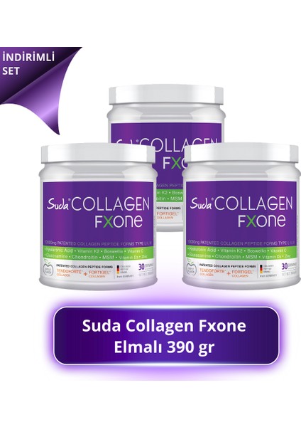 Collagen Fxone Apple 390 gr - Elmalı - 3 Set