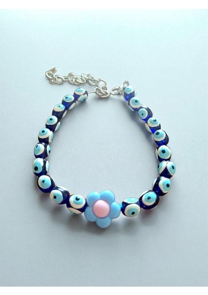 Tasarım, Nazar Boncuklu Mavi Çiçekli Kedi-Köpek Tasması