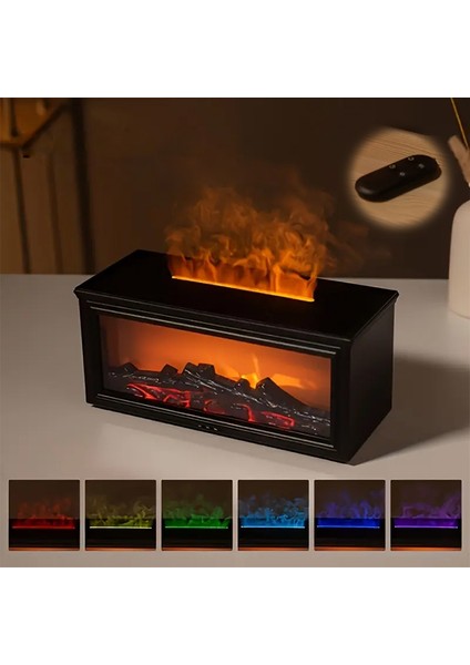 A4 Şömine Esintili Aromaterapi Difüzörü Ultrasonik Hava Nemlendici