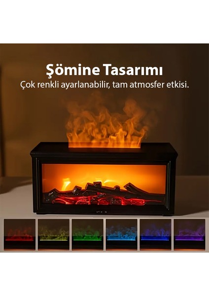 A4 Şömine Esintili Aromaterapi Difüzörü Ultrasonik Hava Nemlendici modelleri