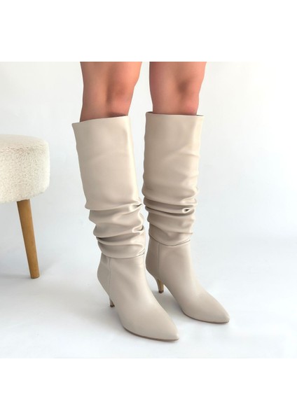 Zelya Bej Cilt Topuklu Çizme fırsatları