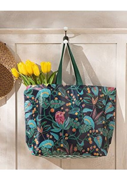 Exotic Leaves Alışveriş Çantası Mor