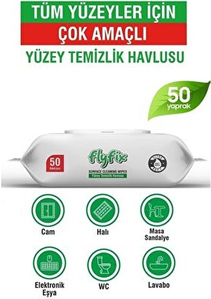 3 Adet Easy Clean Beyaz Sabun Katkılı Yüzey Temizlik Havlusu 50 Yaprak