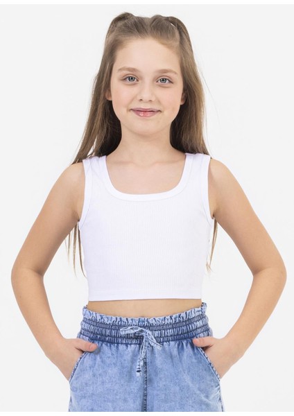 Basic Kız Crop - Beyaz