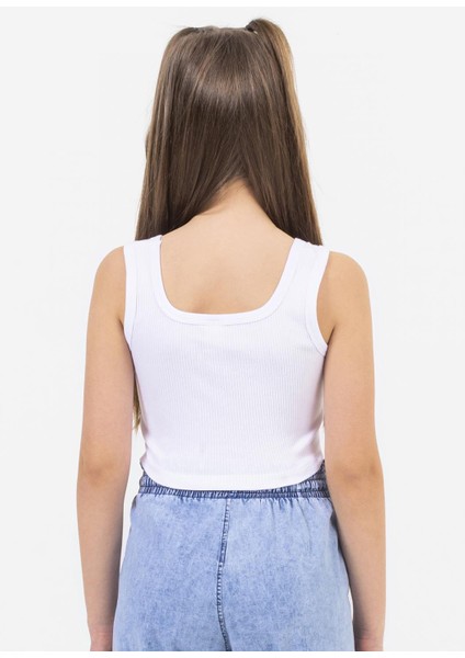 Basic Kız Crop - Beyaz fiyatları
