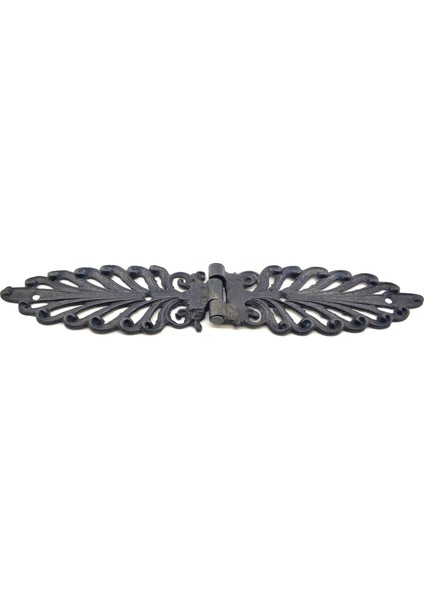Antika Tarz Dekoratif Pirinç Yaprak Desenli Menteşe - 55X265 Mm, Oksit