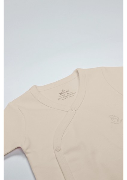 Bistyle Organik Natural Basic Style Kruvaze Yarım Kol Body BS17101 Bej fiyatları