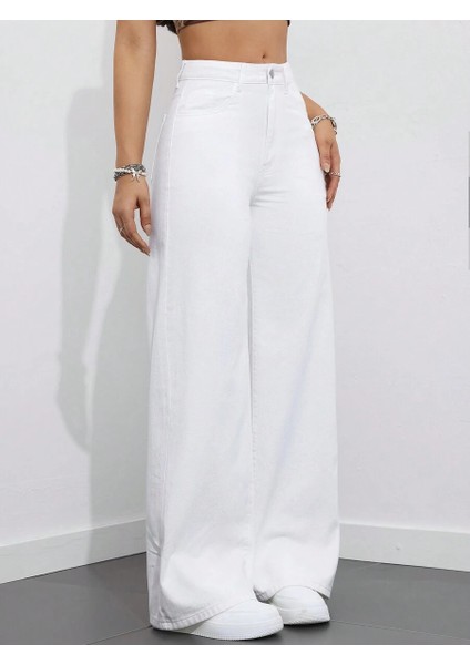 Kadın Baggy Fit Denim Jean Yıkamalı Pantolon fırsatları