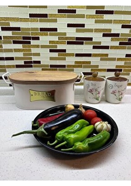 30 cm Közmatik Pratik Emaye Közleme Tavası Ocak ve Mangal Üstü (Patlıcan-Biber-Kestane-Mısır-Sebze)