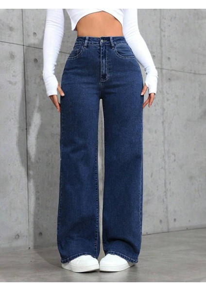 Kadın Baggy Fit Denim Jean Yıkamalı Pantolon modelleri