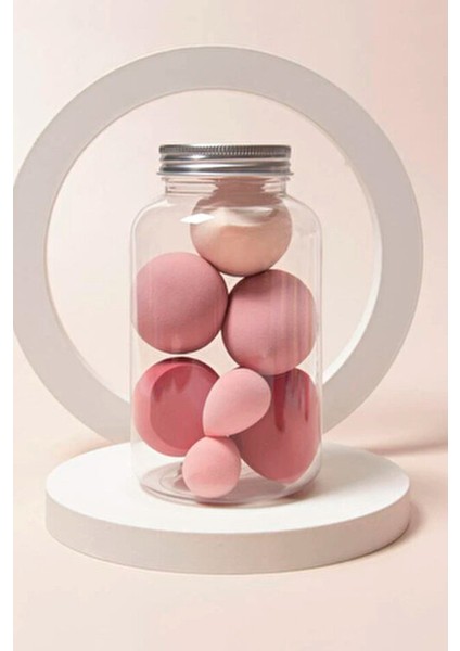 7'li Pembe Tonları Kavanoz Makyaj Süngeri Seti