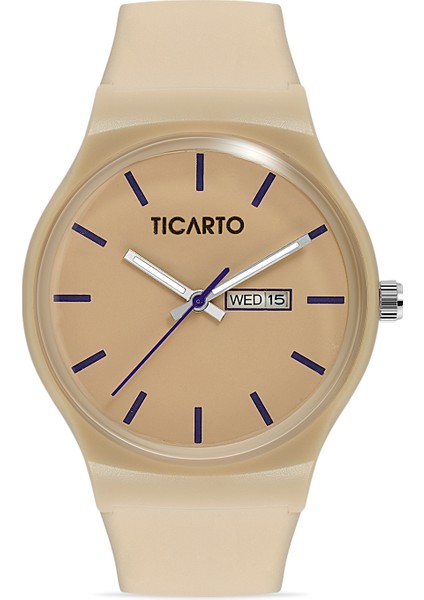 Kadın Slikon Krem Kol Saati TCTSR004406S0202