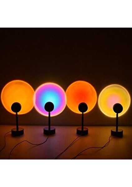 Gece Lambası Projektör Kumandalı Gün Batımı 16 Farklı Görüntü Sunset Lamp Yeni Çocuk Odası Lambası