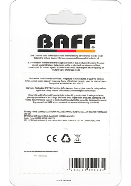 Baff 128GB Hafıza Kartı Video Kayıt Destekli Uhs-I U3 A2 fırsatları