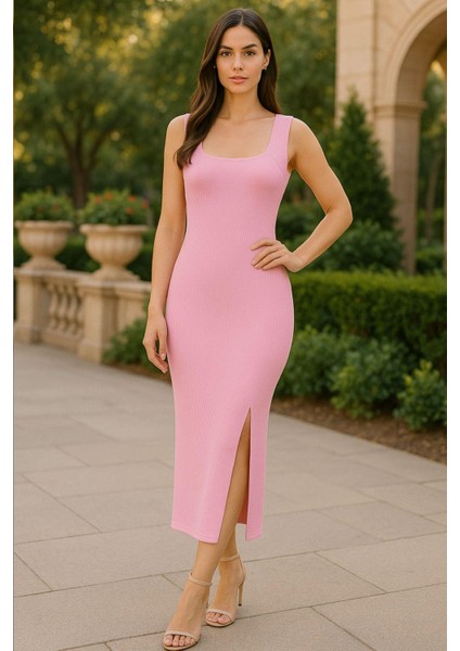 Pembe Ottoman Kumaş Kadın Elbise modelleri