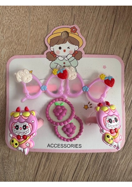 Labubu Kız Çocuk Lila Toka Seti