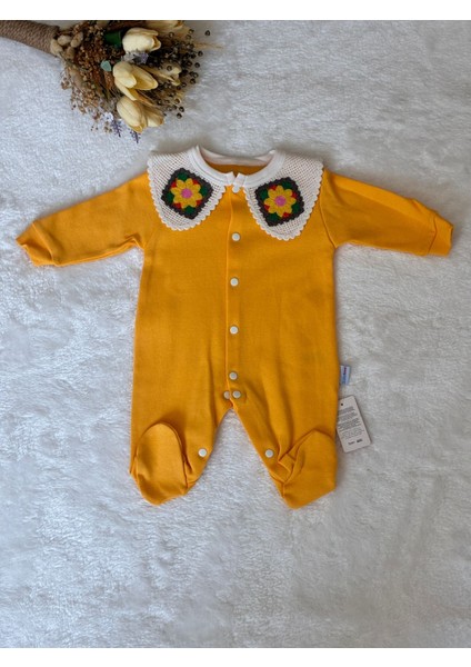 Tuembaby %100 Pamuklu Çiçek Örgü Yaka Patikli Kız Bebek Tulum fiyatları