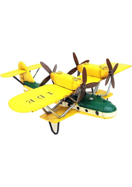 Dekoratif Metal Uçak Çift Kanatlı