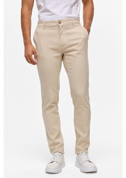 Bej Slim Armürlü Kanvas Pantolon fiyatları