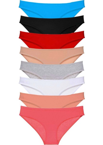 8 Adet Süper Eko Set Likralı Kadın Slip Külot Set 2