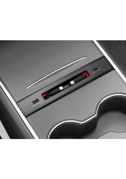62W–TESLA Model 3/y/s/x Uyumlu, Usb-A + Usb-C,80 cm Geri Çekilebilir Kablolu Araç Şarj Istasyonu fırsatları