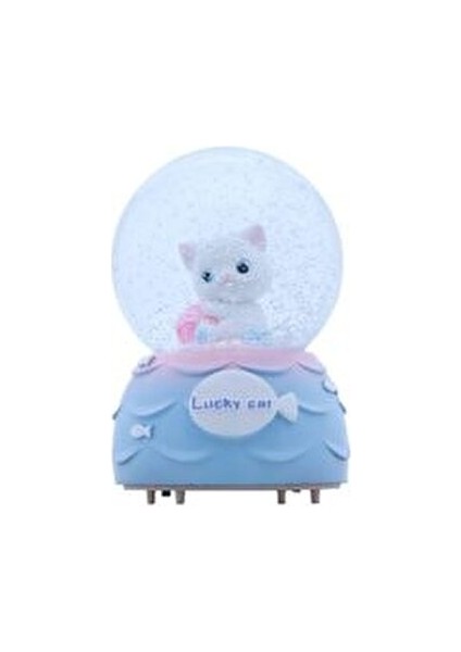 Express Kedili Işıklı Küçük Boy Kar Küresi Sevimli Tasarım Renkli