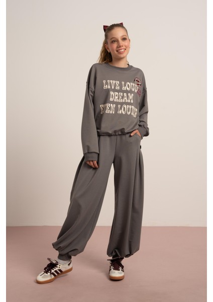 Yanları Pliseli Pantolon - Füme