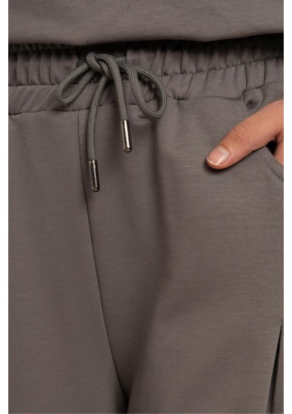 Yanları Pliseli Pantolon - Füme modelleri