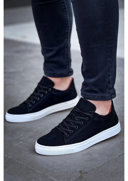 KB-122 Kuback Siyah Süet Yüksek Taban Bağcıklı Günlük Erkek Ayakkabı modelleri