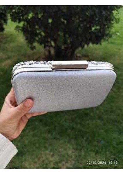 Yeni Model Iri Taşlı Gümüş Abiye Çanta modelleri