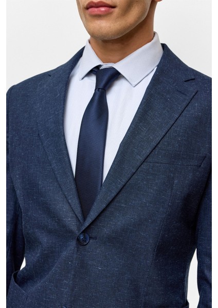 Lacivert Slim Desenli Mono Yaka 6 Drop Takım Elbise indirimleri