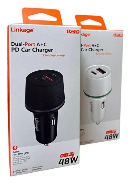 Linkage Lkc-38 6A/48W 1xusb-A+Usb-C Araç Içi Şarj Aleti modelleri