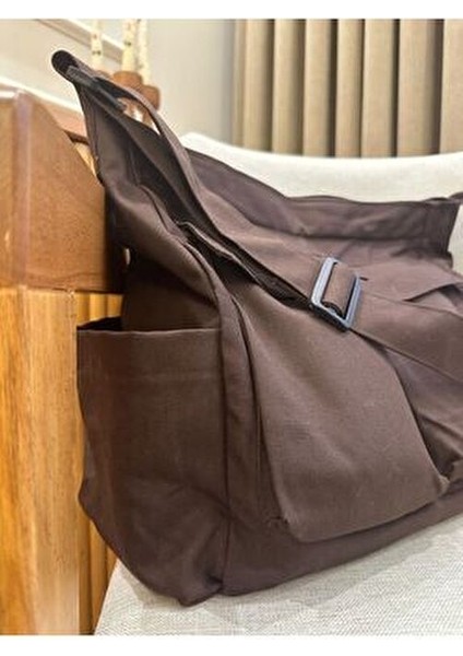 Cookie Cep Detaylı Kanvas Ayarlanabilir Sap / Geniş Iç Hacim / Kargo Cep Okul Çantası Boy:27 En:37 fiyatları