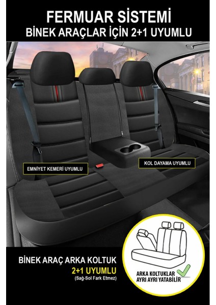 Toyota Highlander 3.3 V6 (212 Hp) Hybrid 4x4 Cvt 2011 Uyumlu Jakar Serisi Siyah-Kırmızı Oto Kılıfı Tam Set fırsatları