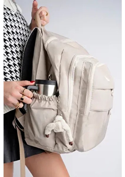 Unisex Seyahat Sırt Çantası Krinkıl Kumaş Su Itici Büyük Boy Çok Gözlü Basic Koleksiyon