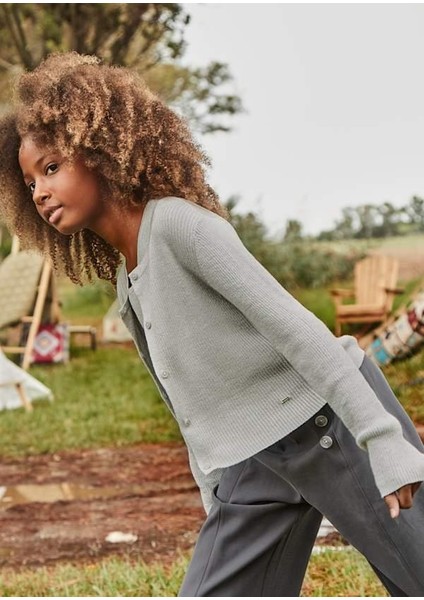 Simli Kız Hırka - Gri