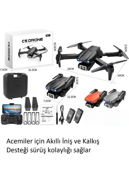 Pro Wi-Fi Drone Akıllı İniş Kalkış Destekli Katlanabilir,Çantalı indirimleri