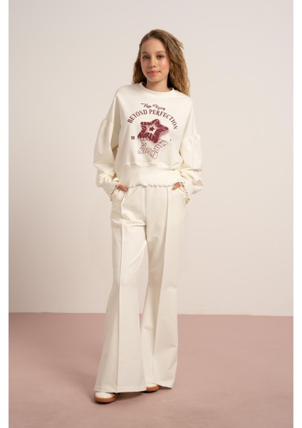 Ispanyol Kız Pantolon - Ekru
