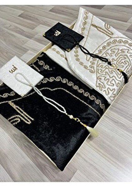 Kutulu Kalpli Seccade Eşli Çift Seccade Yasinli Tesbihli Gelin Damat Bohçası Hediyelik Çeyizlik