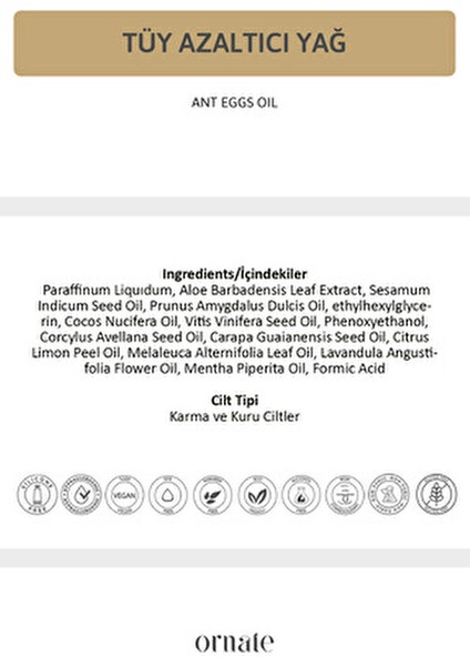 Karınca Yumurtası Bakım Yağı 20 ml Vegan Formic Asit Aloe Vera Kuru ve Hassas Ciltler indirimleri