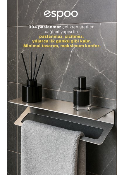 Banyo, Lavabo, Mutfak 304 Raflı Paslanmaz Çelik Yapışkanlı Havlu Askılığı, Havluluk Askısı fiyatları