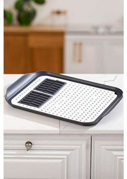 1213 Çok Amaçlı Bulaşık Tepsisi Bulaşıklık Tezgah Üstü Kurutmalık Durulama Matı Bulaşık Sepeti fiyatları