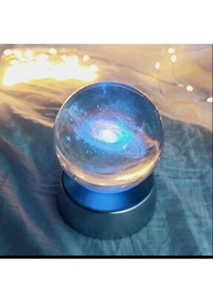 Samanyolu Galaksi Toz Bulutu Nebula Işıklı Kristal Cam Küre 6 cm